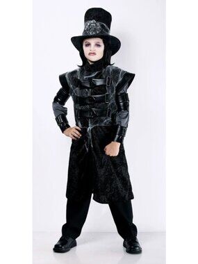 Undead Stalker Childrens Halloween Costume Medium 7-8 Includes Hat Overcoat & Ar